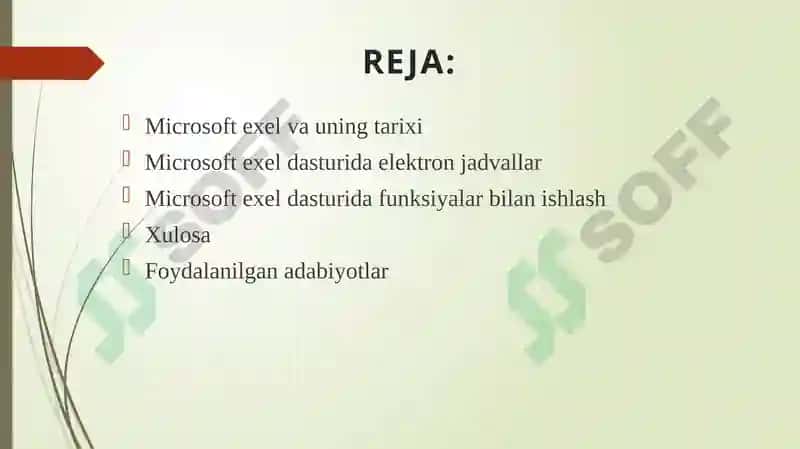 MS EXCEL dasturida formula va funksiyalar 2
