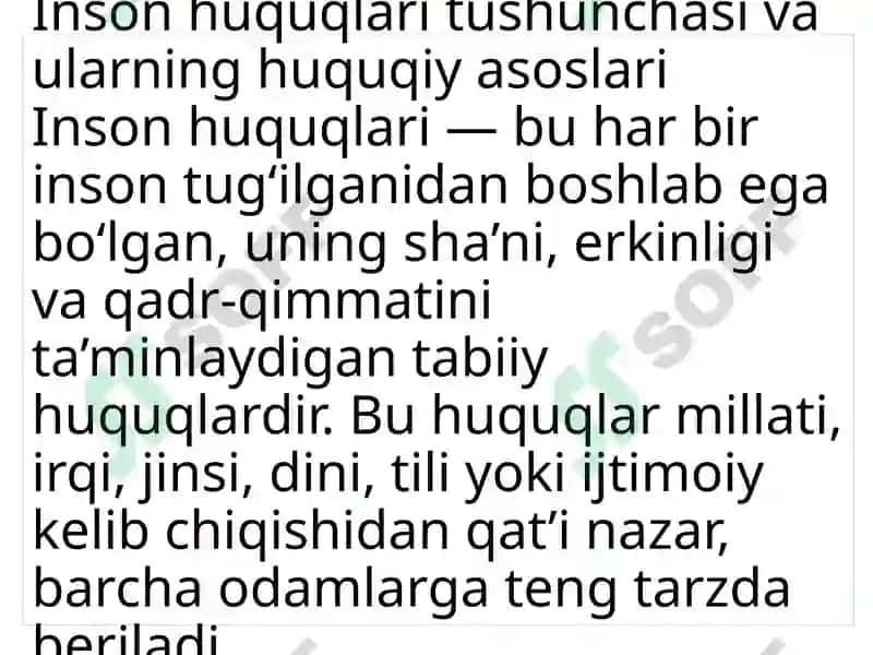 O’zbekistonda inson huquqlari va erkinliklari kafolatining yaratilishi 2