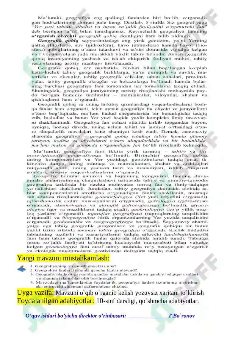 Geografiya fanlari tizimi haqida tushuncha 2
