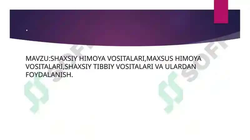 SHAXSIY HIMОYA VOSITALARI 2