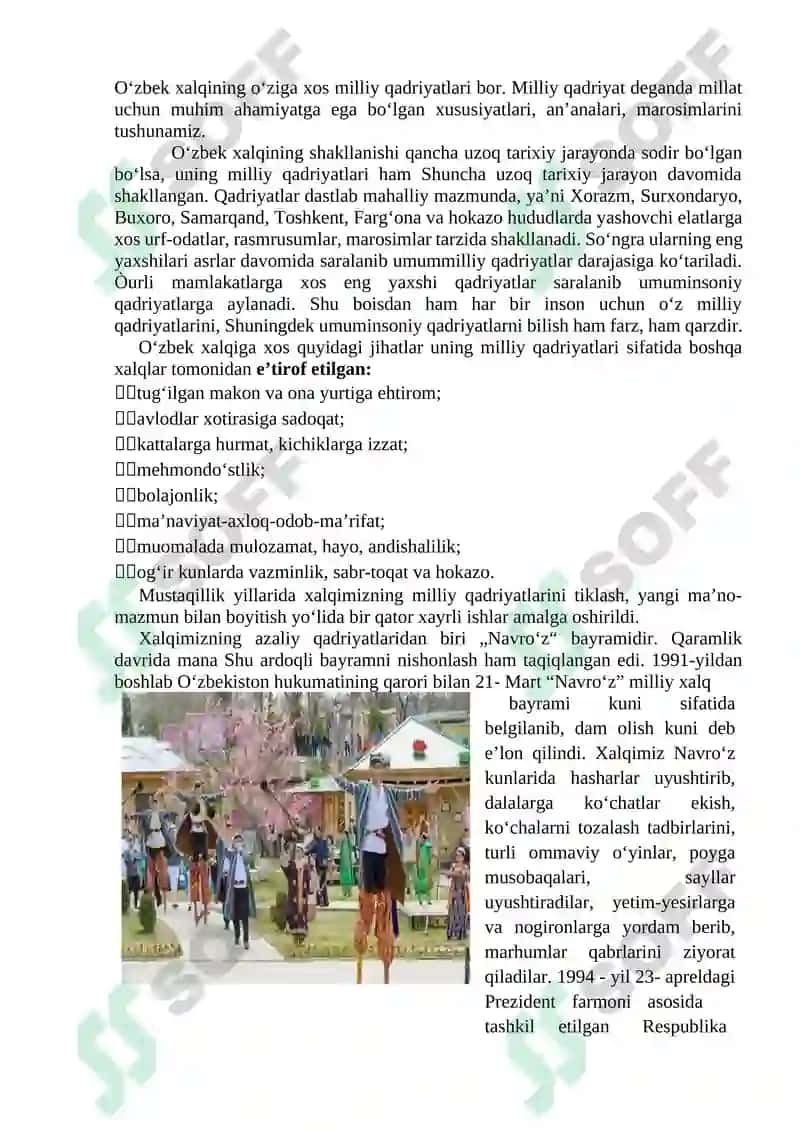 MUSTAQILLIK YILLARIDA O‘ZBEKISTONDAGI MA’NAVIY VA MADANIY TARAQQIYOT 2