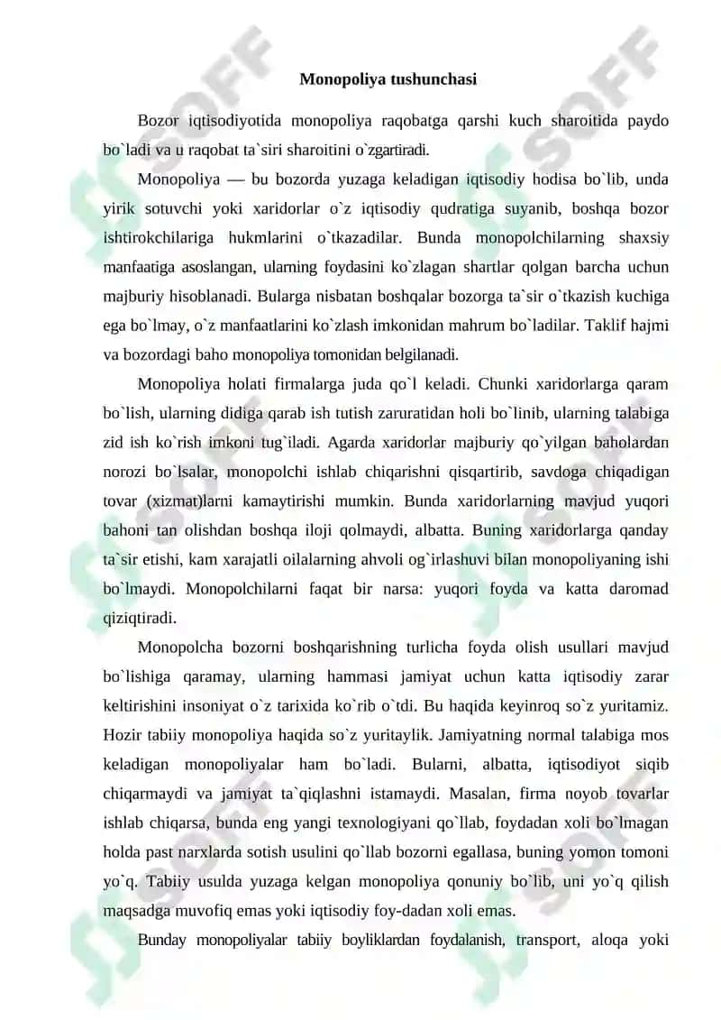 Monopoliya va uning turlari 2