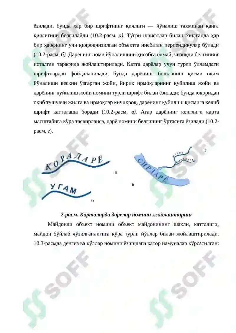 Географик карталарда ёзувларни жойлаштириш 2