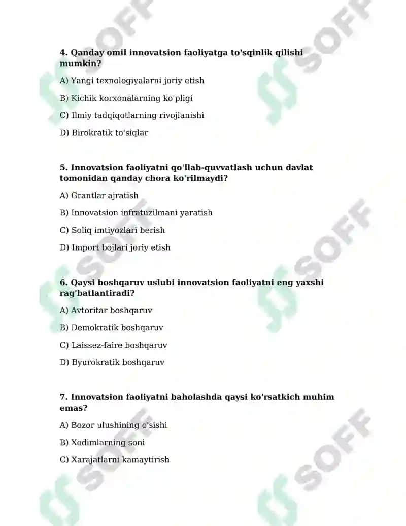 Inavatsion faoliyatni tashkil etishga ta'sir etuvchi omillar 2