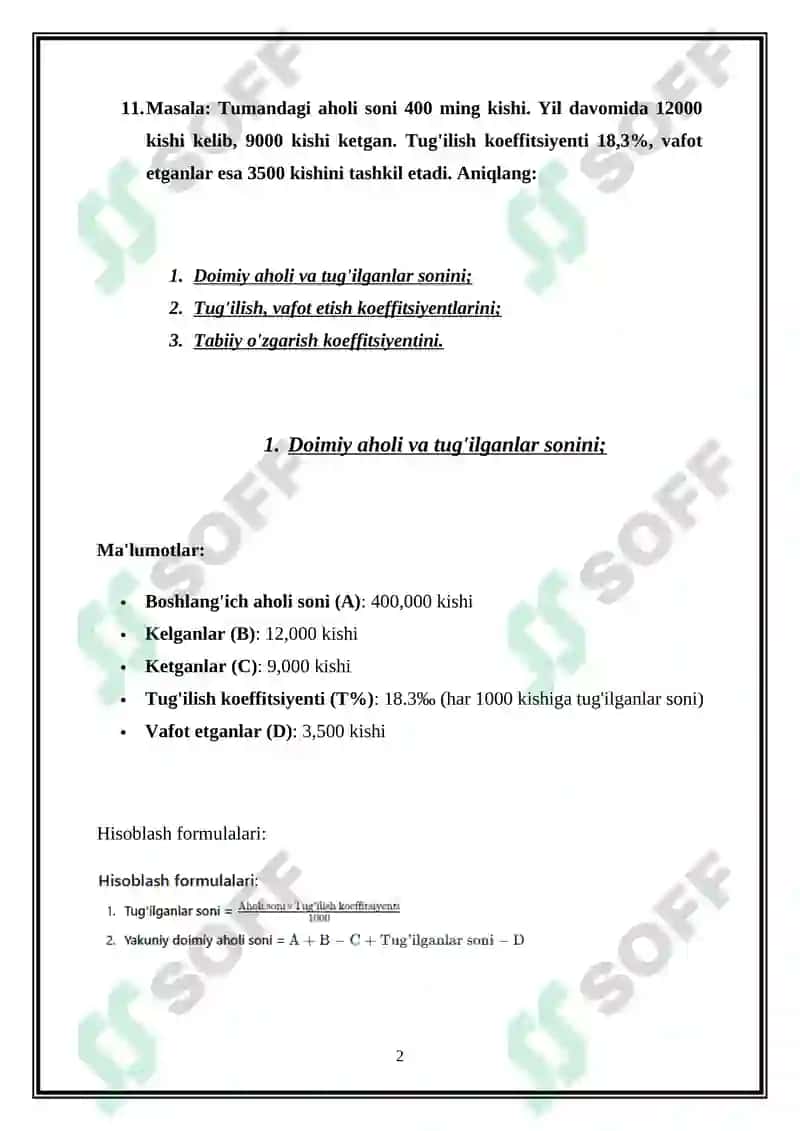 Statistika fanidan misol 2