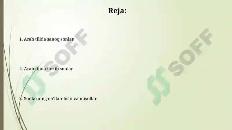 Arab tilida sanoq va tartib sonlar 2