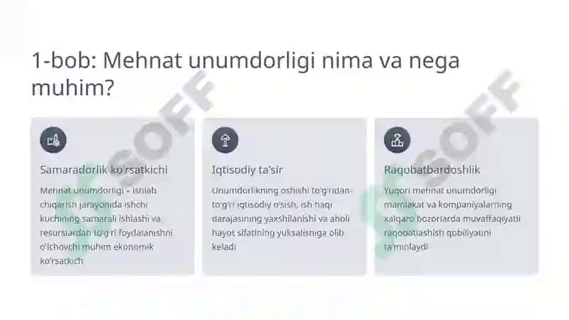 Mehnat unumdorligini oshirish bo'yicha xorij tajribasi 2