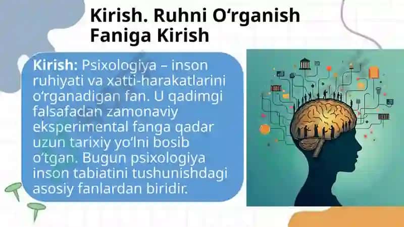 Psixalogiya fanining predmeti va rivojlanish tarixi 2