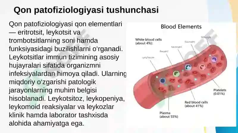 Qon patofiziologiyasi. Leykotsitoz, leykopeniya va leykomoid reaksiyalar. Leykoz va uning turlari 2