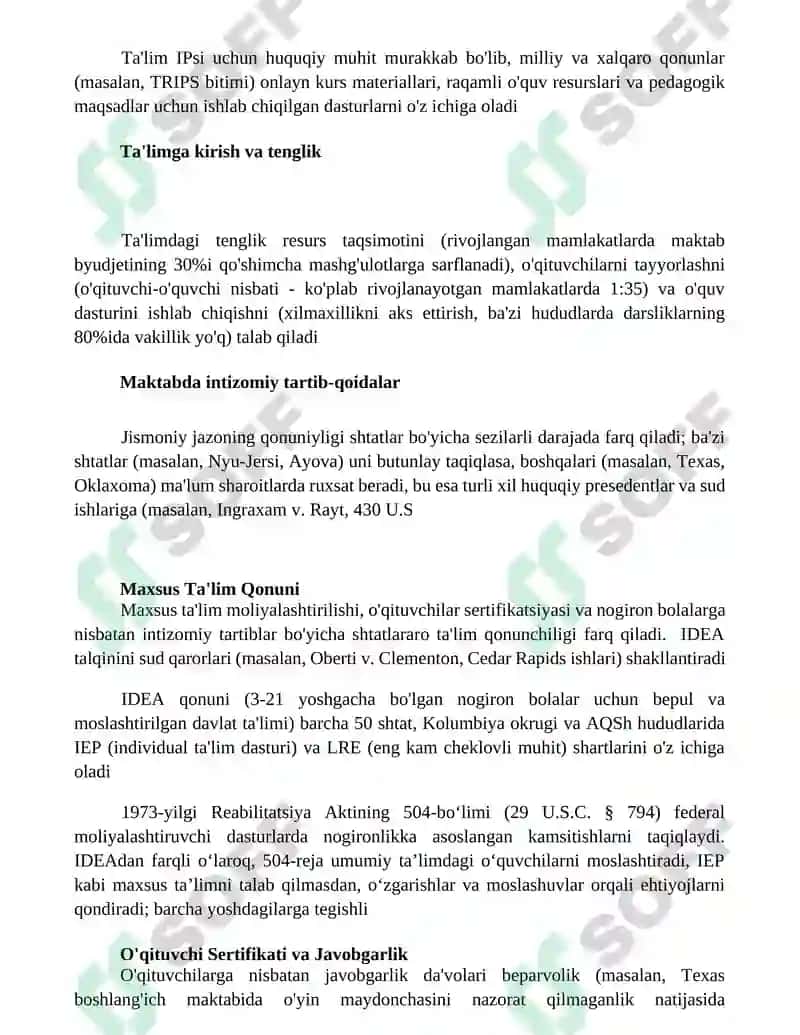 Tarbiya va huquq fanlari tizimi 2