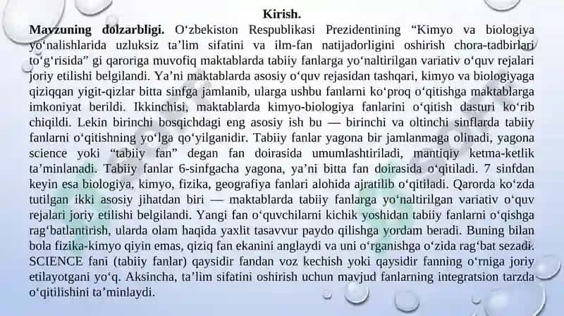 Tabiiy fanlarni o'qitishda muammoli ta'lim texnologiyasidan foydalanish 2