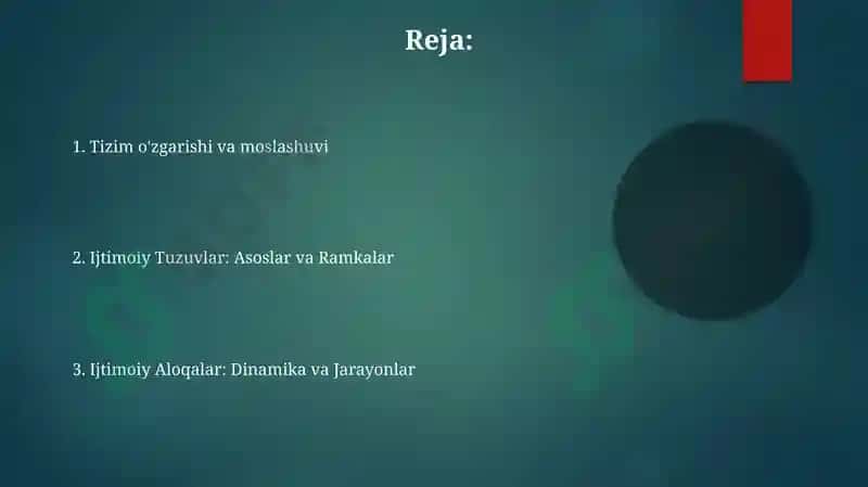 Ijtimoiy Tizimlar va ularning tarkibiy tuzilishi 2