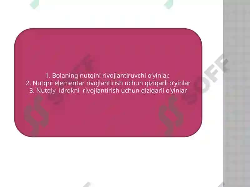 Nutq apparati harakatini rivojlantirishga oid o'yinlar 2