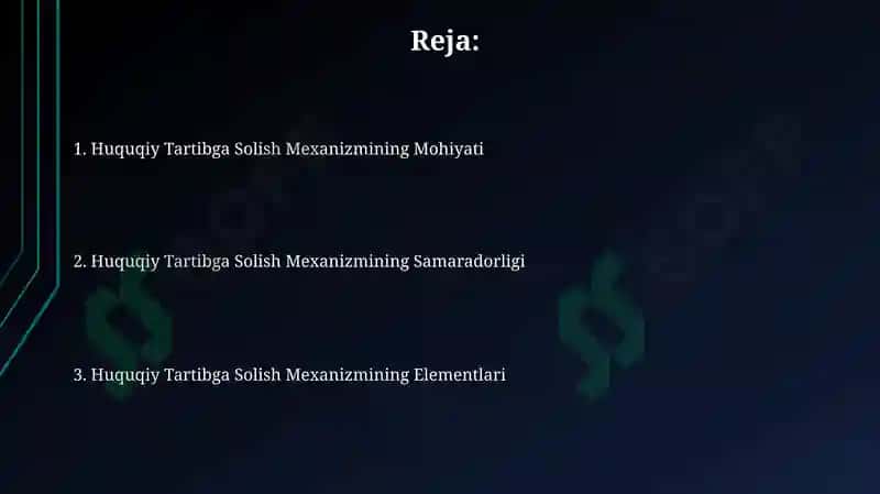 Huquqiy Tartibga Solish Mexanizmi 2