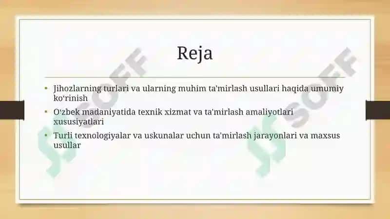 Jihozlarning asosiy turlari va ularning ta'mirlashdagi muhim roli 2