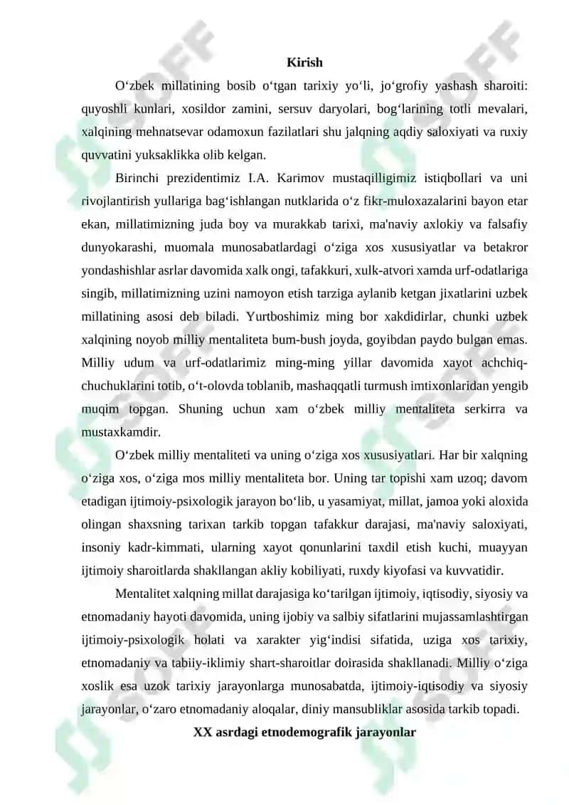 Respublikamizda XX asrning ikkinchi yarmidagi etnodemografik holat 2