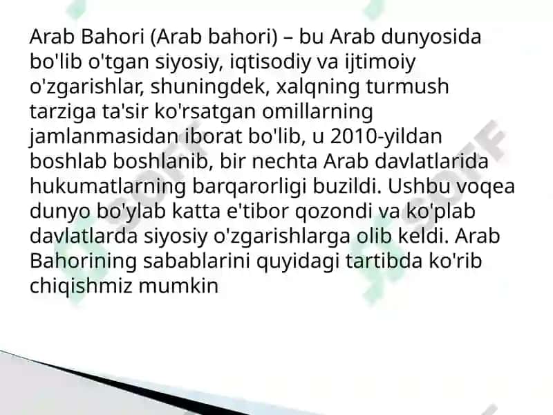 21-Asr boshlarida Arab davlatlarida siyosiy vaziyat 2