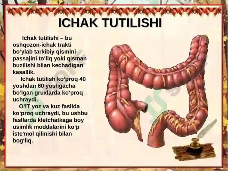 O‘TKIR ICHAK TUTILISHI 2