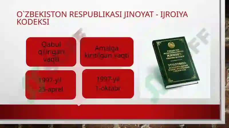 O`ZBEKISTON RESPUBLIKASI JINOYAT - IJROIYA KODEKSI 2