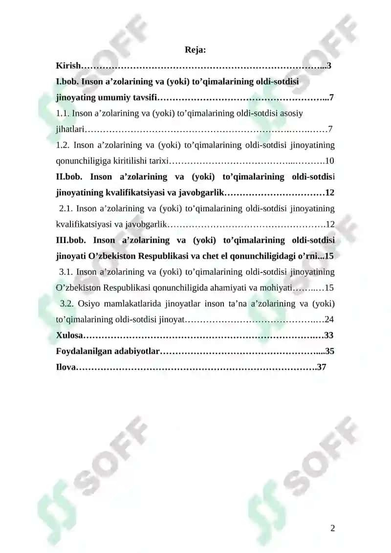 Inson ta’na a’zolarining va (yoki) to’qimalarining oldi-sotdisi 2