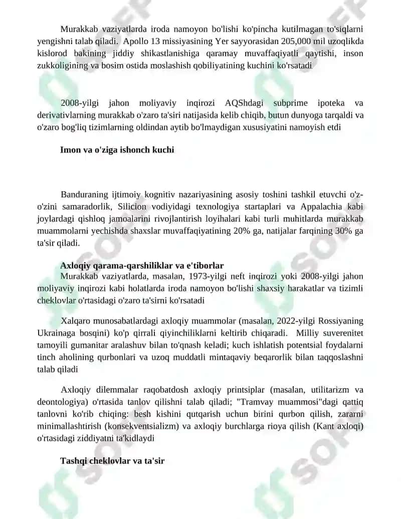 Murakkab sharoitlarda irodaning namoyon bo'lishi 2