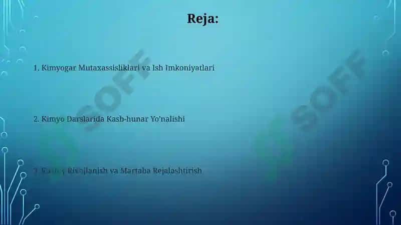 Kimyo Darslarida Kasb-hunar Yo'nalishi 2