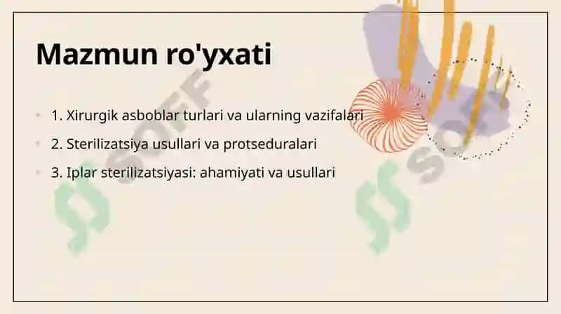 Xirurgik asboblar, sterilizatsiyasi. Iplar sterilizatsiyasi. 2