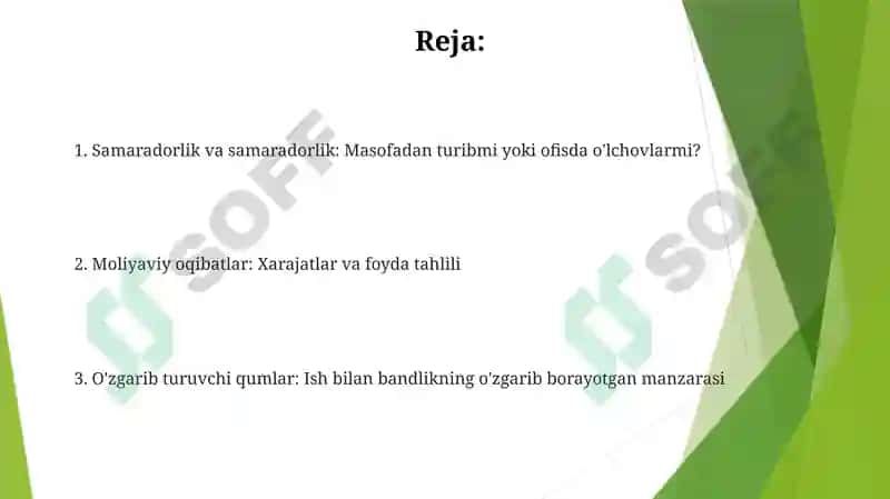 Masofaviy Ishning Iqtisodiy Ta'siri 2