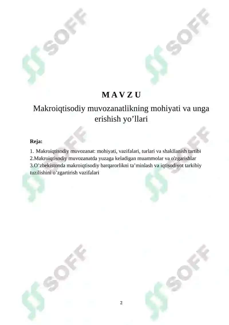 Makroiqtisodiy muvozanatlik 2