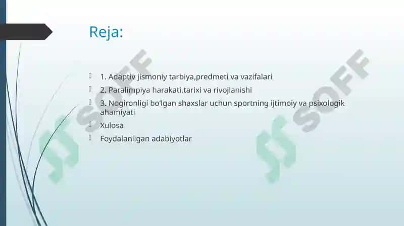 Adaptiv jismoniy tarbiya va paralimpiya harakati faniga kirish 2
