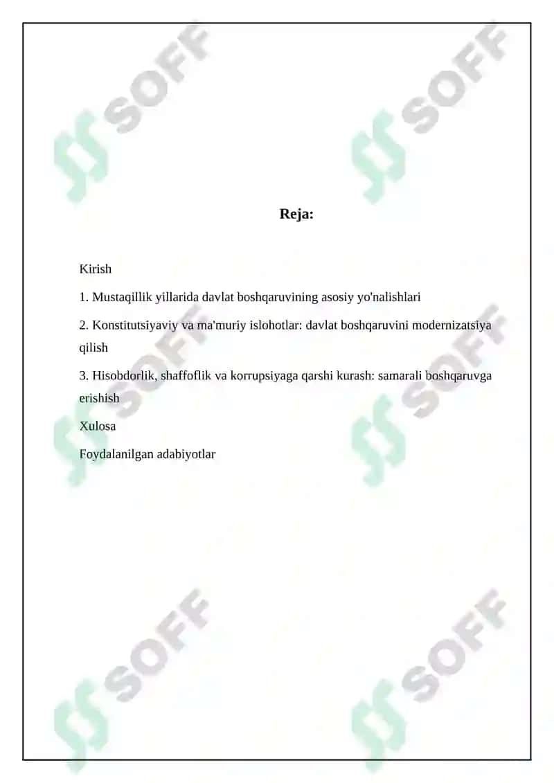 Mustaqillik yillarida davlat boshqaruvi islohotlari 2