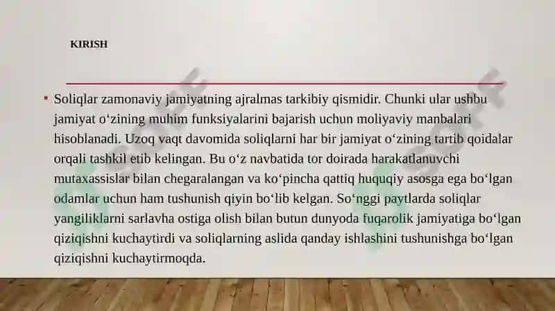 Soliqsiyosatiga kirish 2