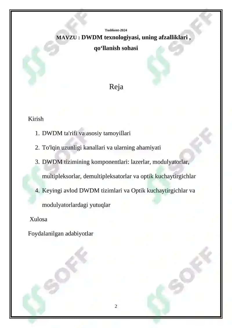 DWDM texnologiyasi 2