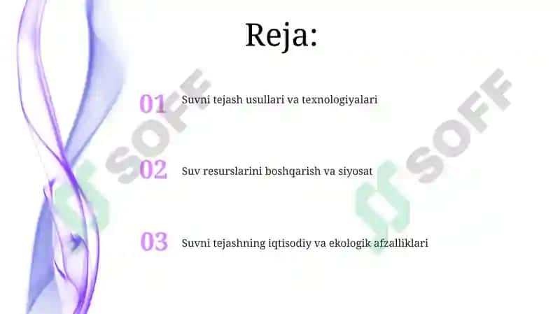 Suvni tejash usullari va texnologiyalari 2