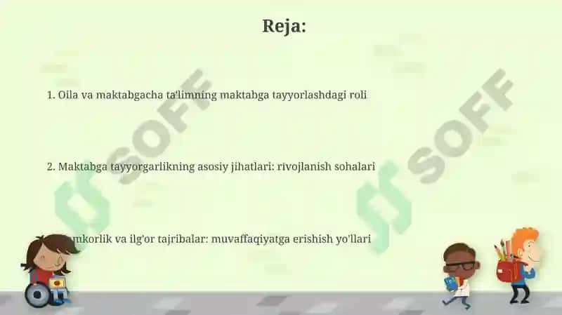 Maktabga tayyorlashdagi oila va maktabgacha ta'lim 2