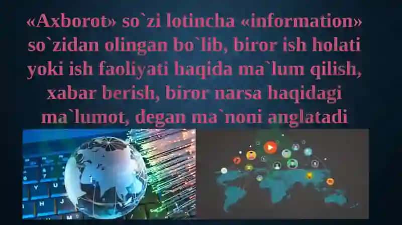 Akademik yozuv va axborot AXBOROTNING TURLARI VA XUSUSIYATLARI 2
