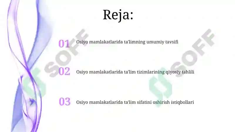 Osiyo mamlakatlarida ta'lim 2