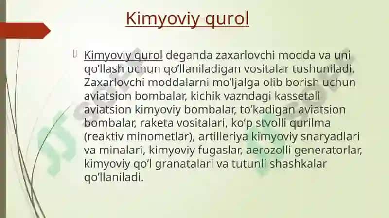 Kimyoviy Qurol 2