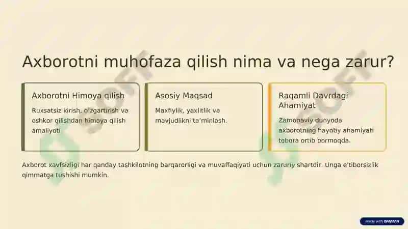 Axborotni huquqiy va tashkiliy muhofaza qilish 2