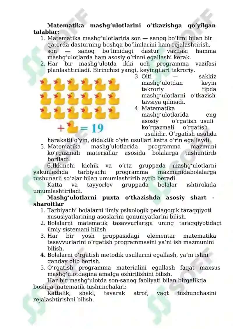 Matematik tasavvurlarini shakllantirish metodikasi 2