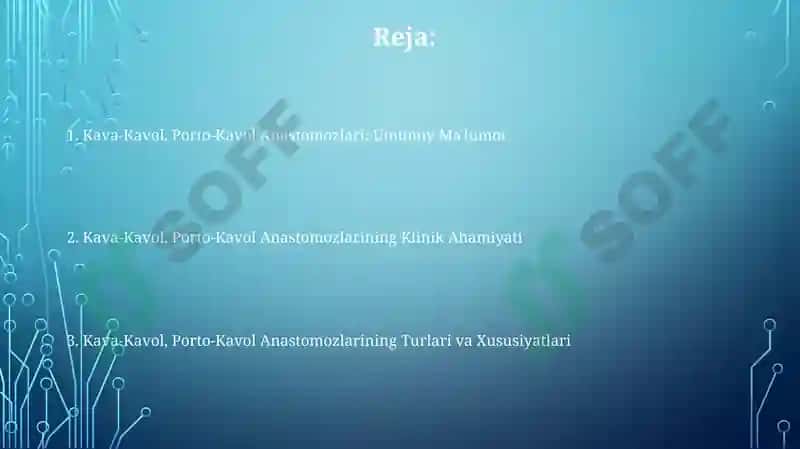 Kava-Kavol, Porto-Kavol Anastomozlar 2