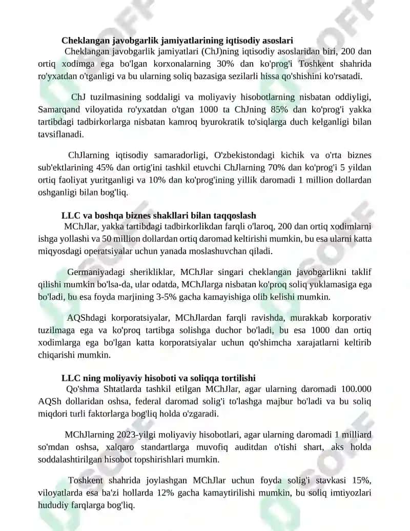 Ma'suliyati cheklangan jamiyat(MCHJ) larning tashkiliy-iqtisodiy asoslari 2