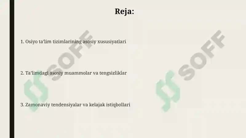 Osiyo ta'lim tizimlarining asosiy xususiyatlari 2