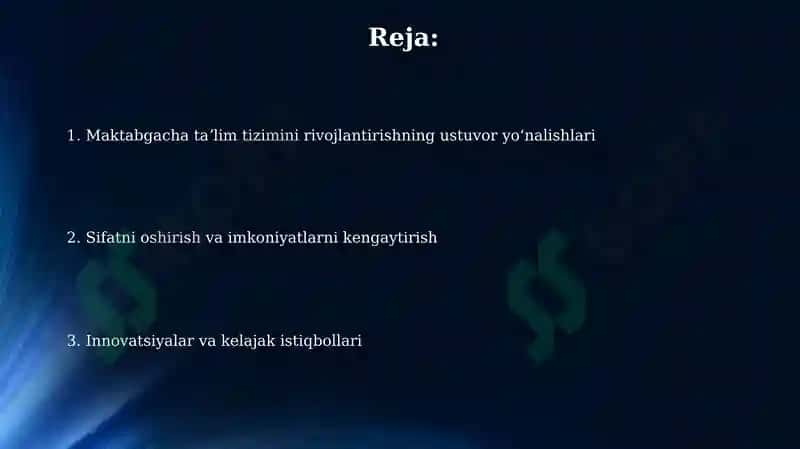 Maktabgacha taʼlim tizimini rivojlantirishning ustuvor yoʻnalishlari 2