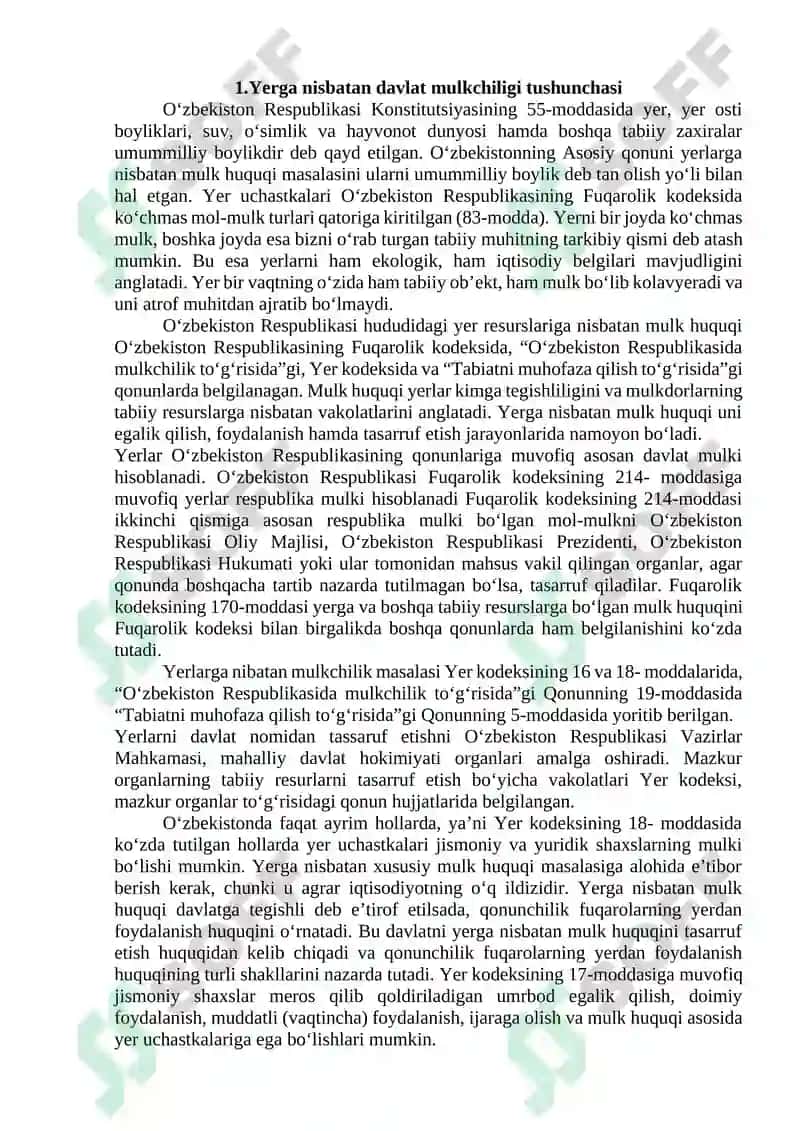 Yerga nisbatan mulk huquqini himoya qilish usullari va turlari 2