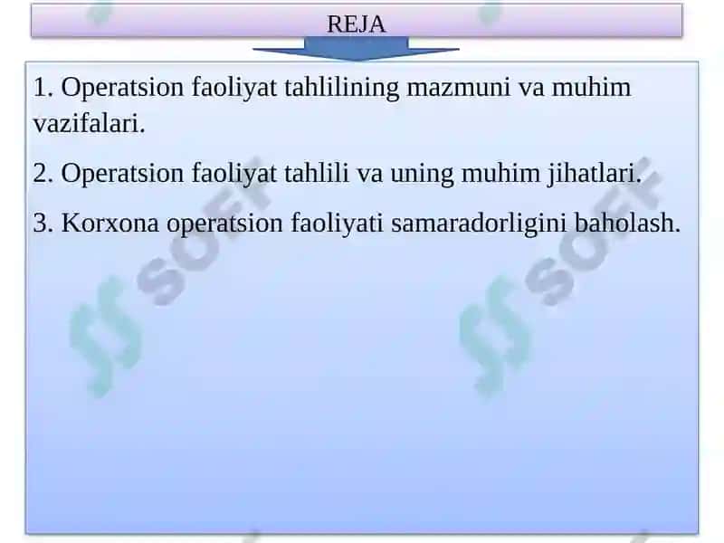 Korxona Operatsion Faoliyatining Tahlili 2