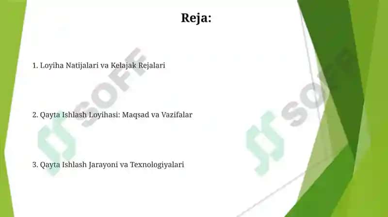 Qayta ishlab chiqarish loyha ishi 2