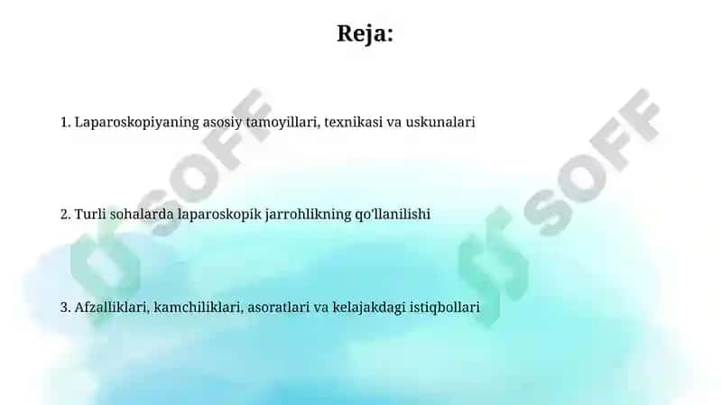 Laparoskopiyaning jarrohlikda qo’llanilishi 2