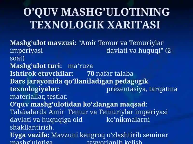 AMIR TEMUR VA TEMURIYLAR IMPERIYASI DAVLATI VA HUQUQI 2