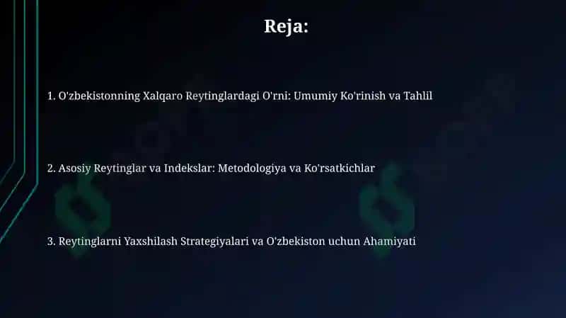 O'zbekiston Respublikasining xalqaro reyting va indekslari 2